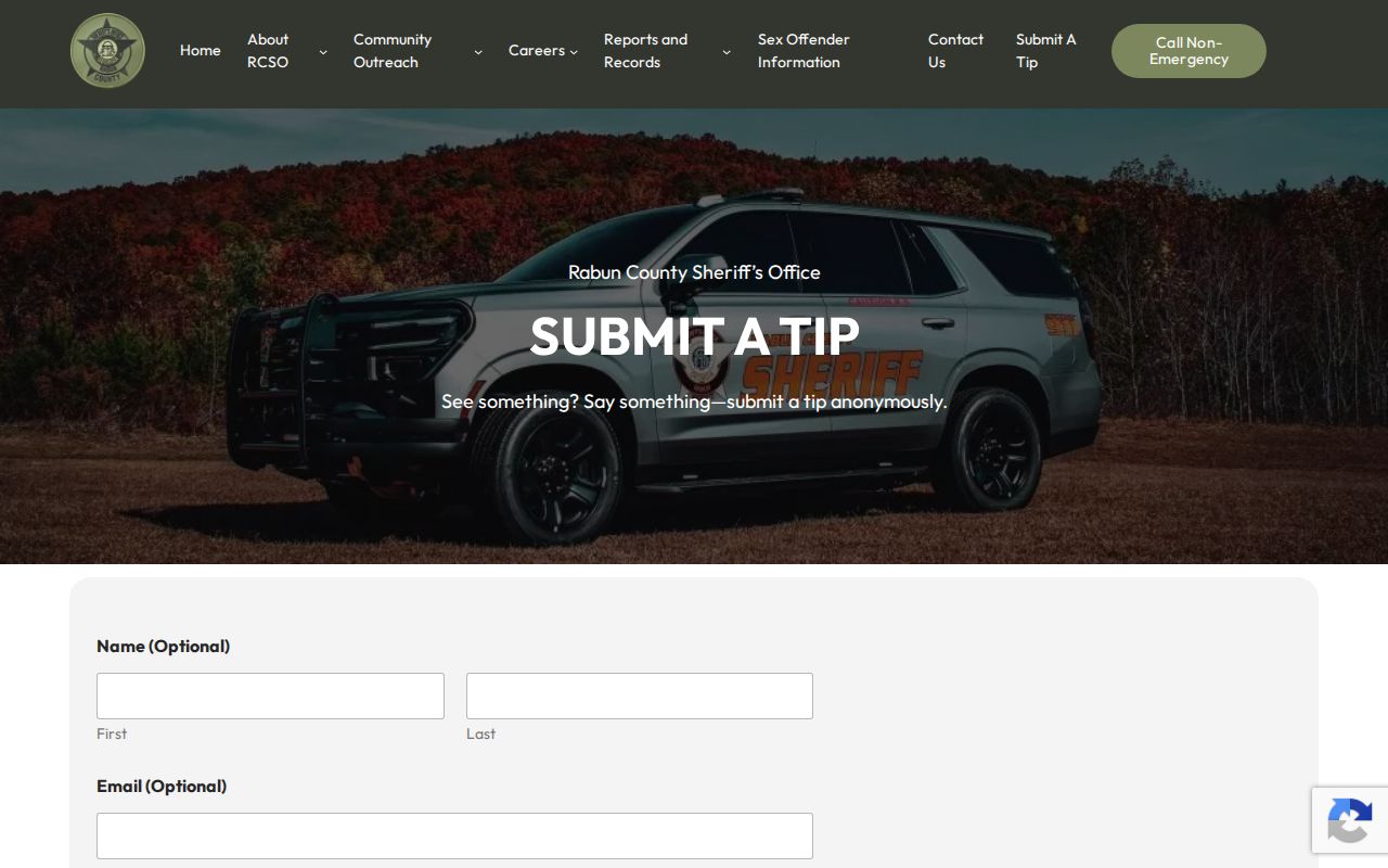 Rabun County sheriff tip form not used for warrant checks